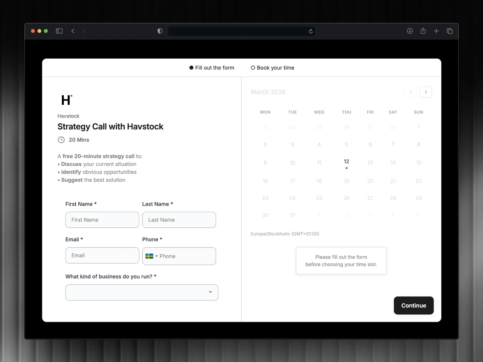 iClosed-Style Calendar Booking